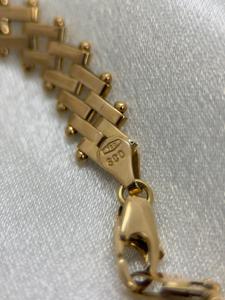 18K Staketlänk halsband – 23.4g, 42.5 cm