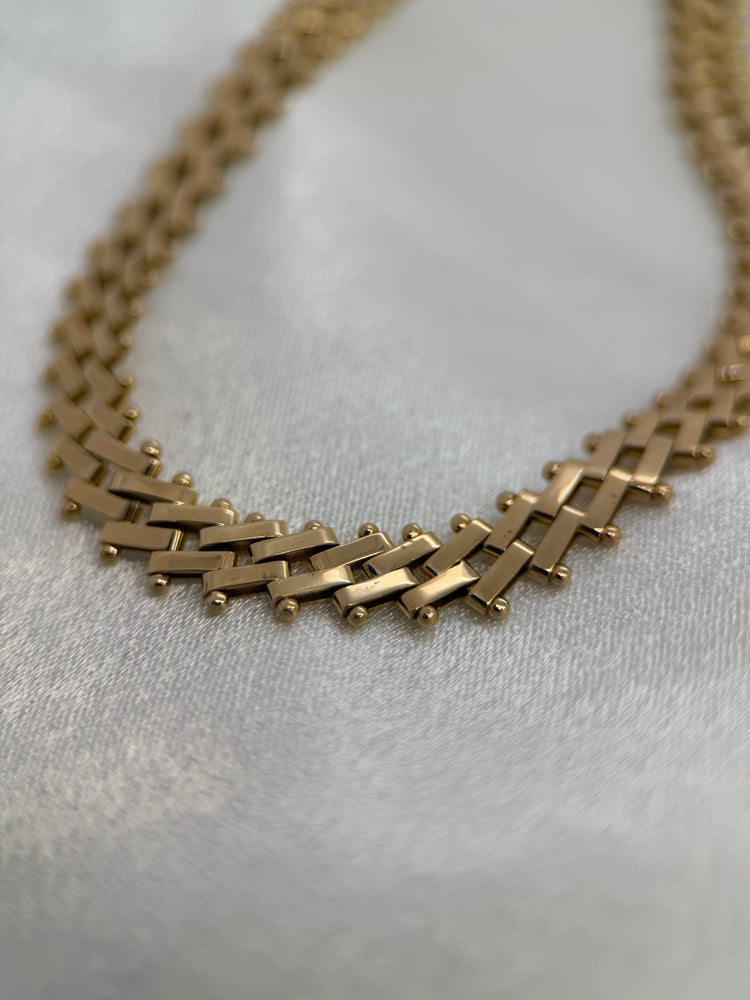 18K Staketlänk halsband – 23.4g, 42.5 cm