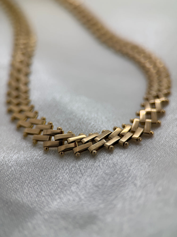 18K Staketlänk halsband – 23.4g, 42.5 cm