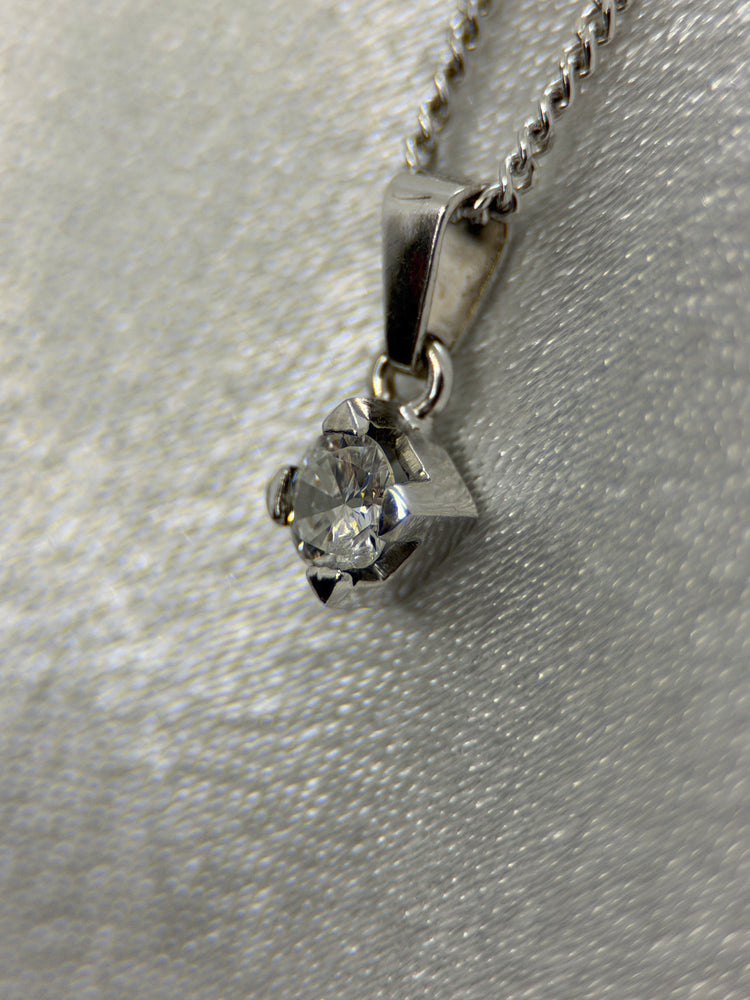 18K Diamanthänge – 0.25 ct, Vitguld