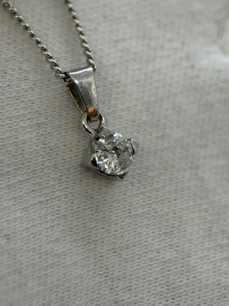 18K Diamanthänge – 0.25 ct, Vitguld