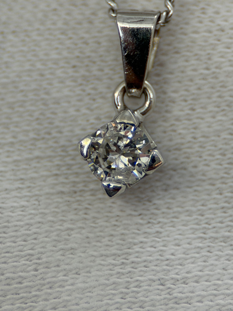 18K Diamanthänge – 0.25 ct, Vitguld