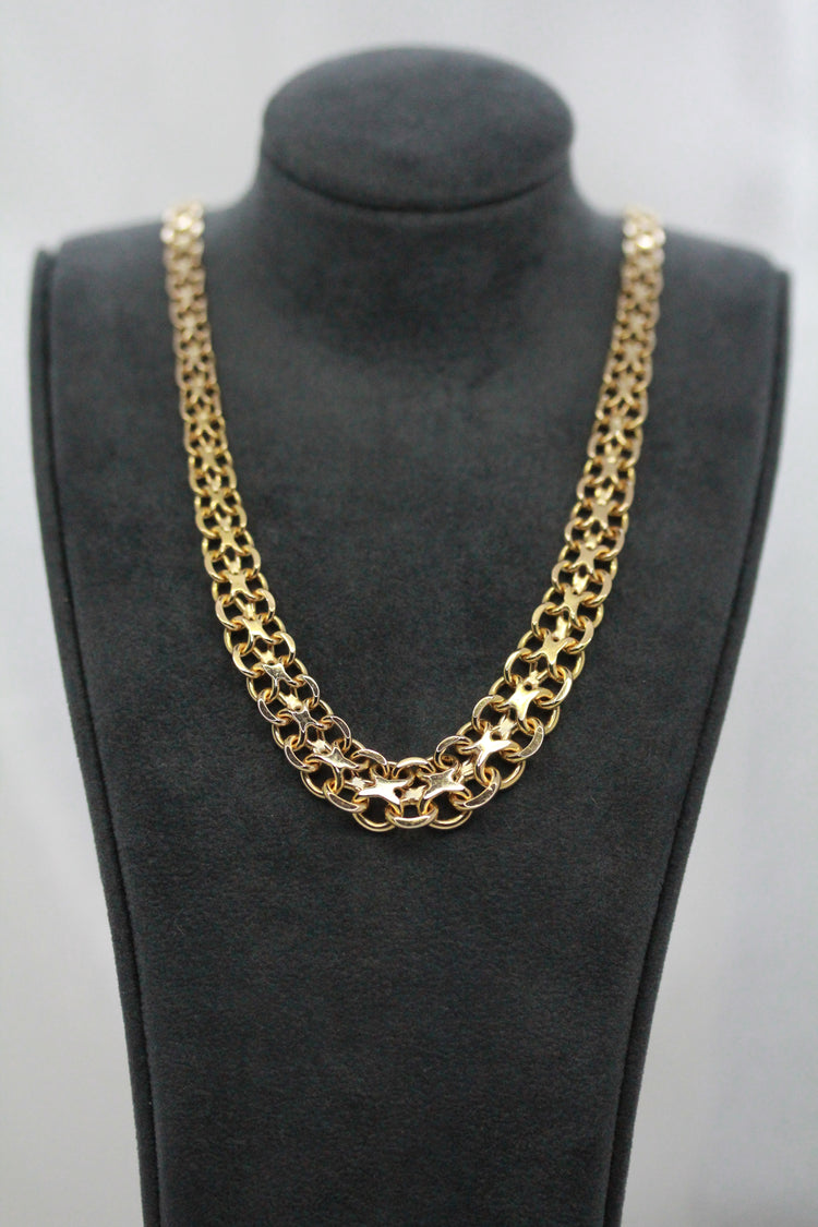 18K X-länk Guldhalsband – 20.4g, 45.5 cm