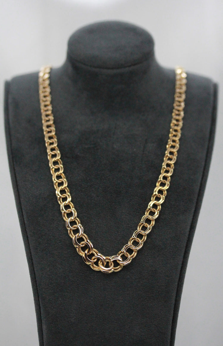 18K Bismarcklänk Halsband - 18.1g, 44.5 cm