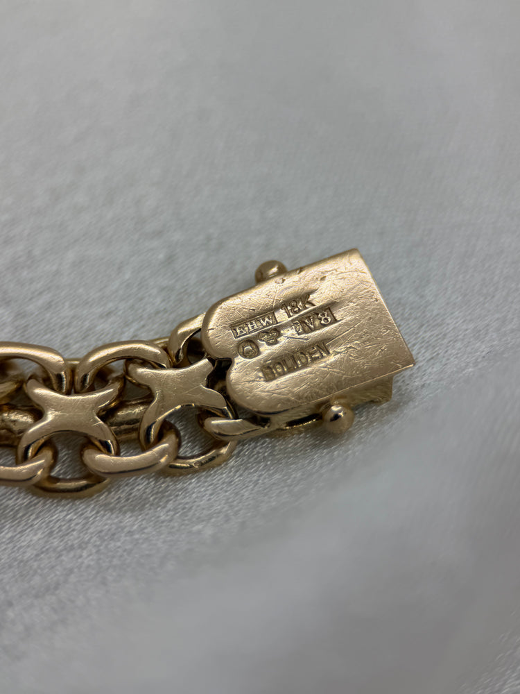 18K Armband med X-länk – 39.5g, 19.5 cm