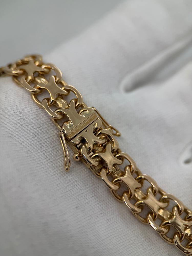 18K Armband med X-länk – 39.5g, 19.5 cm