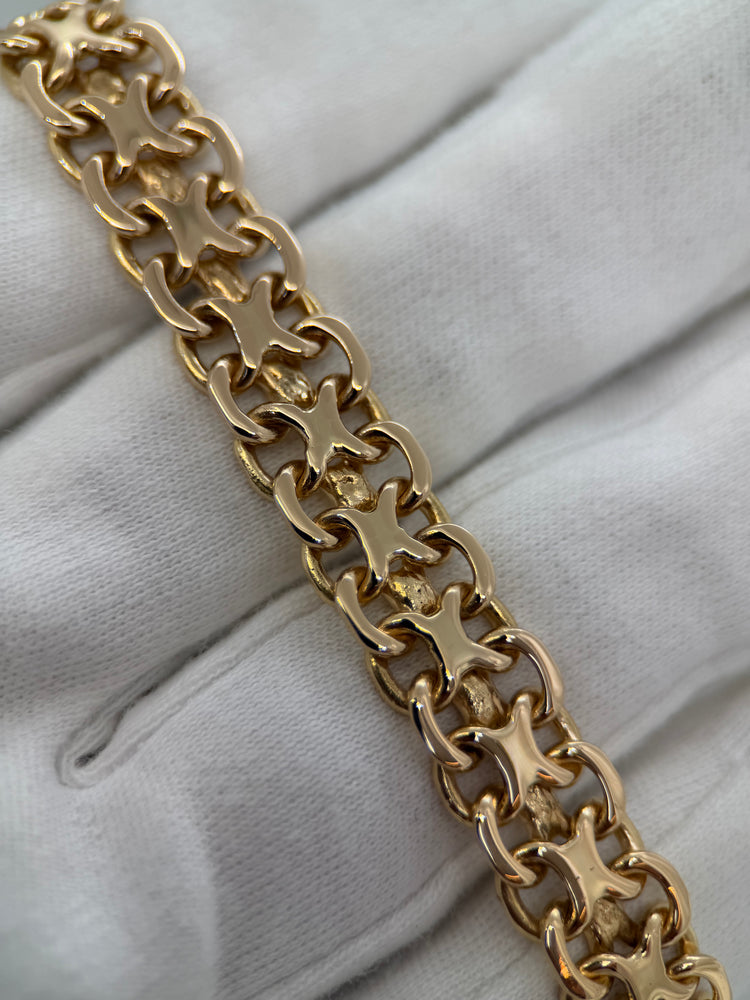 18K Armband med X-länk – 39.5g, 19.5 cm