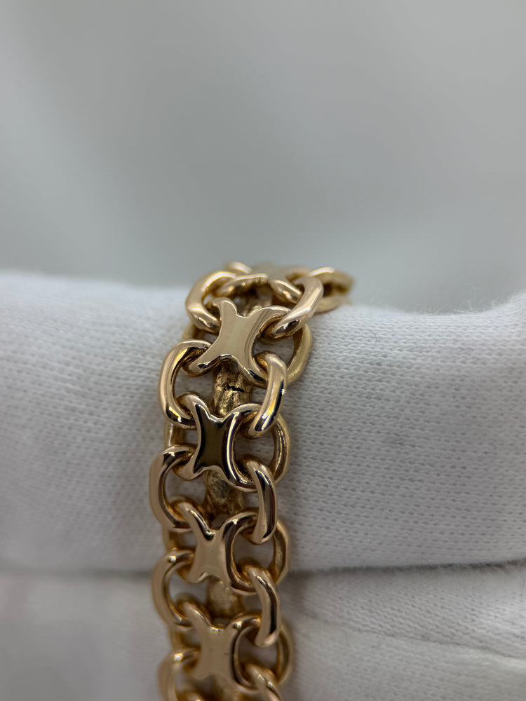 18K Armband med X-länk – 39.5g, 19.5 cm