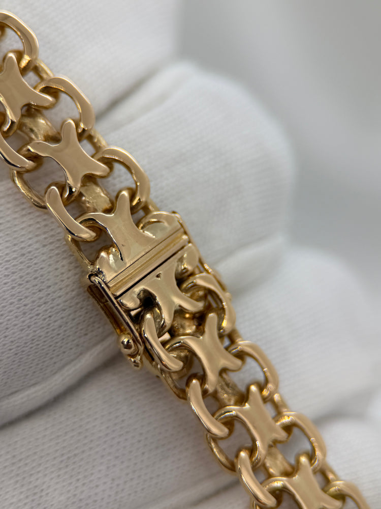 18K Armband med X-länk – 39.5g, 19.5 cm