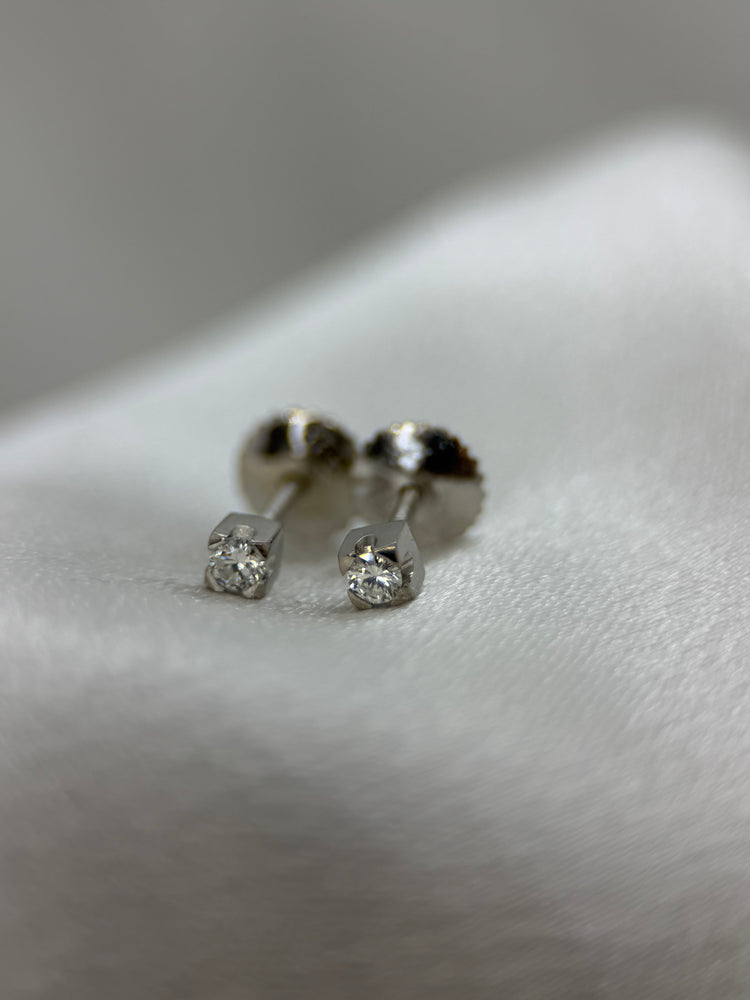18K Diamantörhängen – Briljanter ca 0.10 ct styck, 18K vitguld