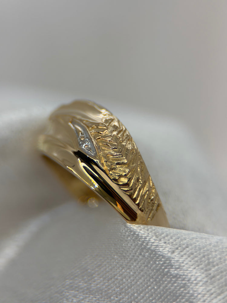 18K Guld och diamantring – 4.3g, Storlek 53.5