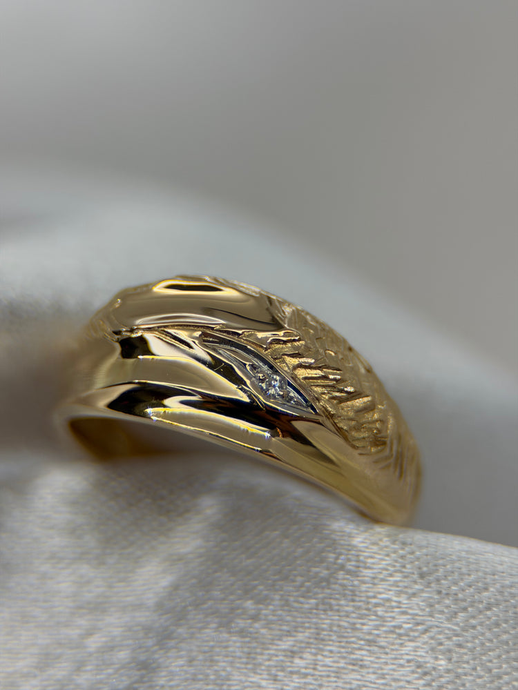 18K Guld och diamantring – 4.3g, Storlek 53.5