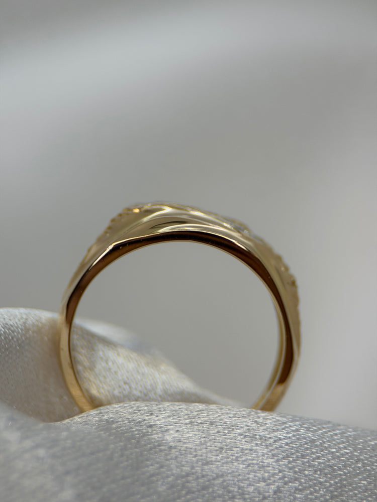 18K Guld och diamantring – 4.3g, Storlek 53.5