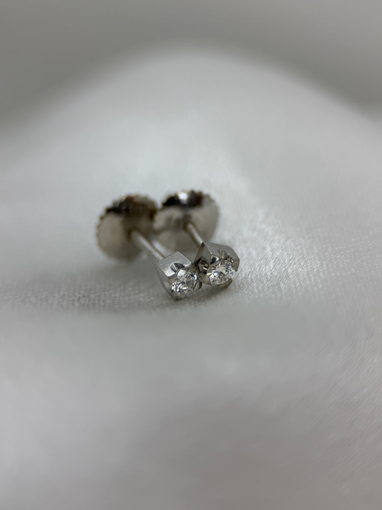 18K Diamantörhängen – Briljanter ca 0.10 ct styck, 18K vitguld