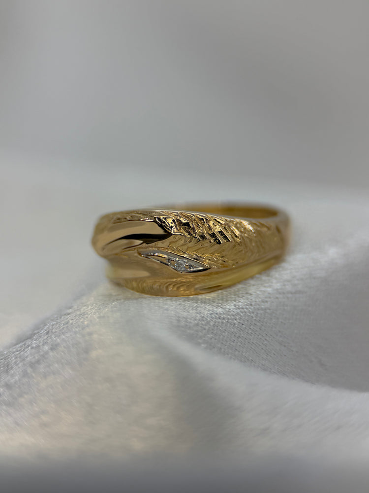 18K Guld och diamantring – 4.3g, Storlek 53.5