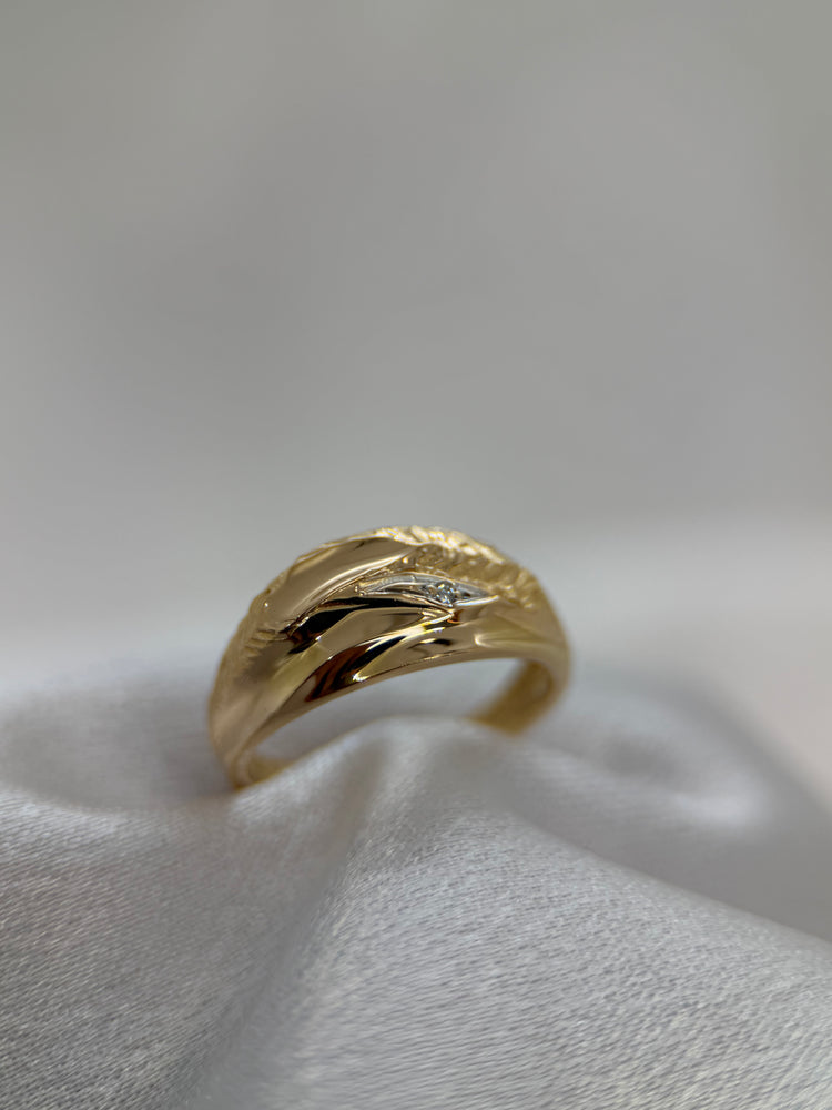 18K Guld och diamantring – 4.3g, Storlek 53.5