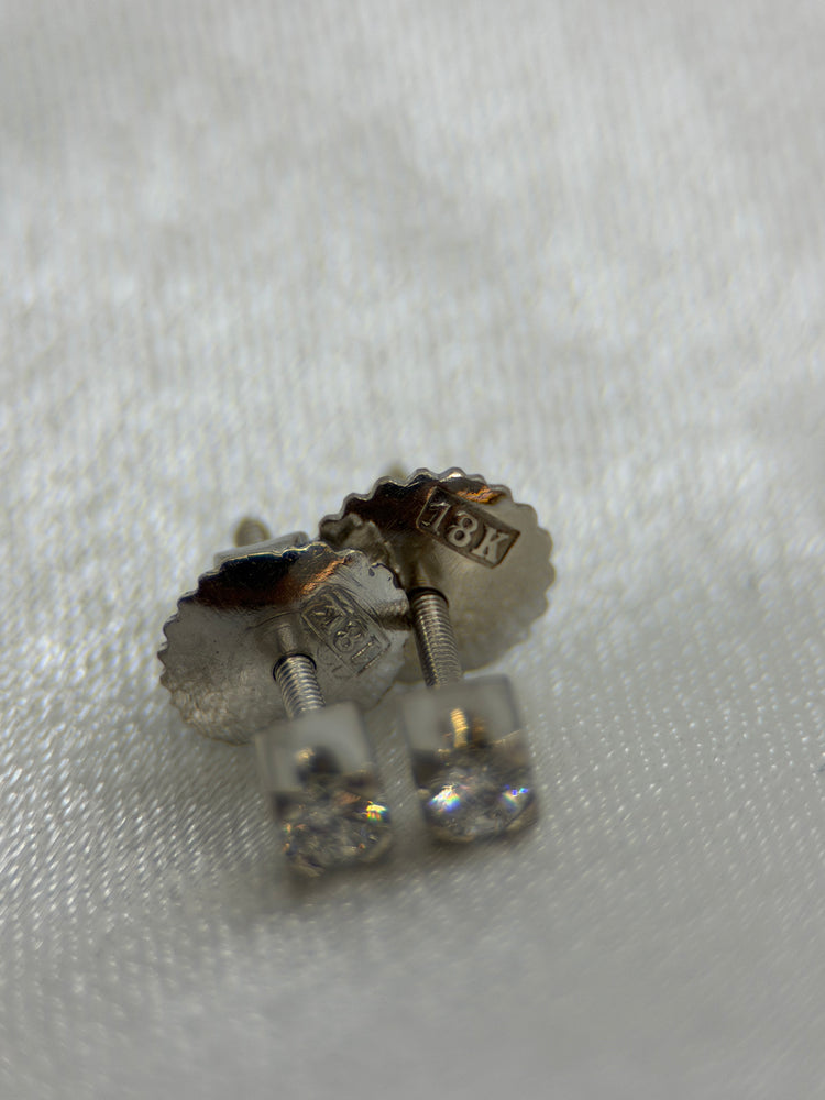 18K Diamantörhängen – Briljanter ca 0.10 ct styck, 18K vitguld