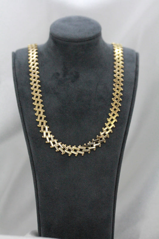 18K Staketlänk halsband – 23.4g, 42.5 cm