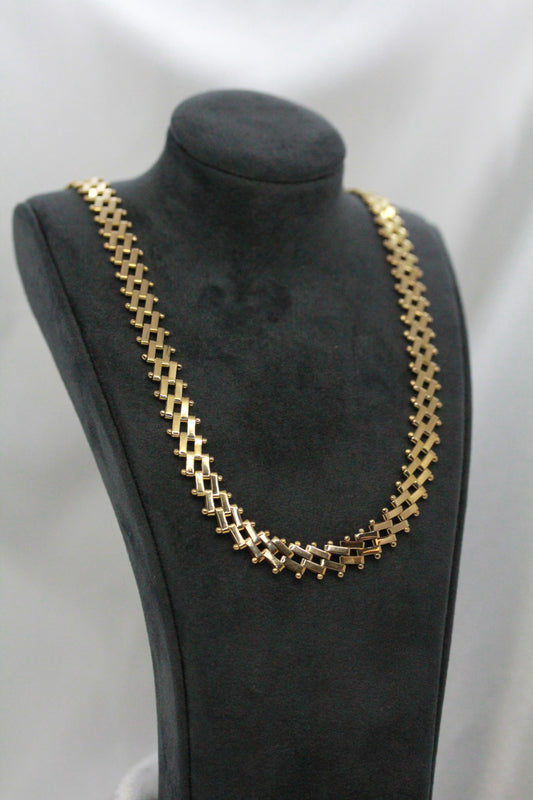18K Staketlänk halsband – 23.4g, 42.5 cm