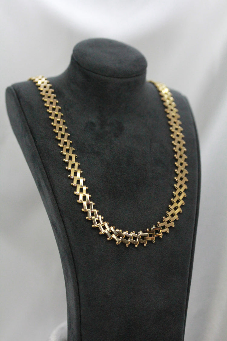 18K Staketlänk halsband – 23.4g, 42.5 cm