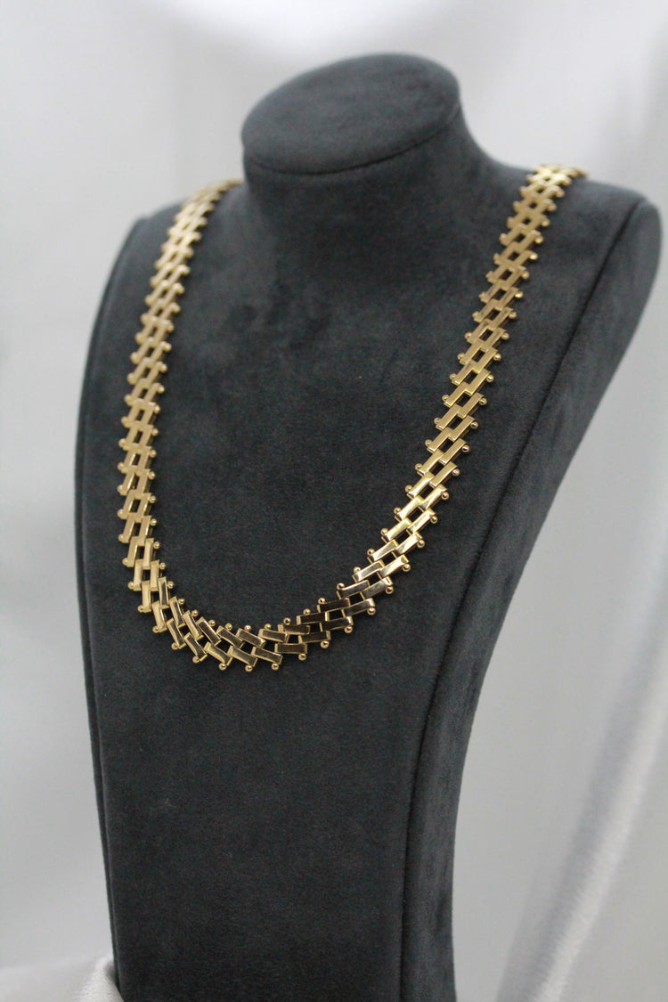 18K Staketlänk halsband – 23.4g, 42.5 cm