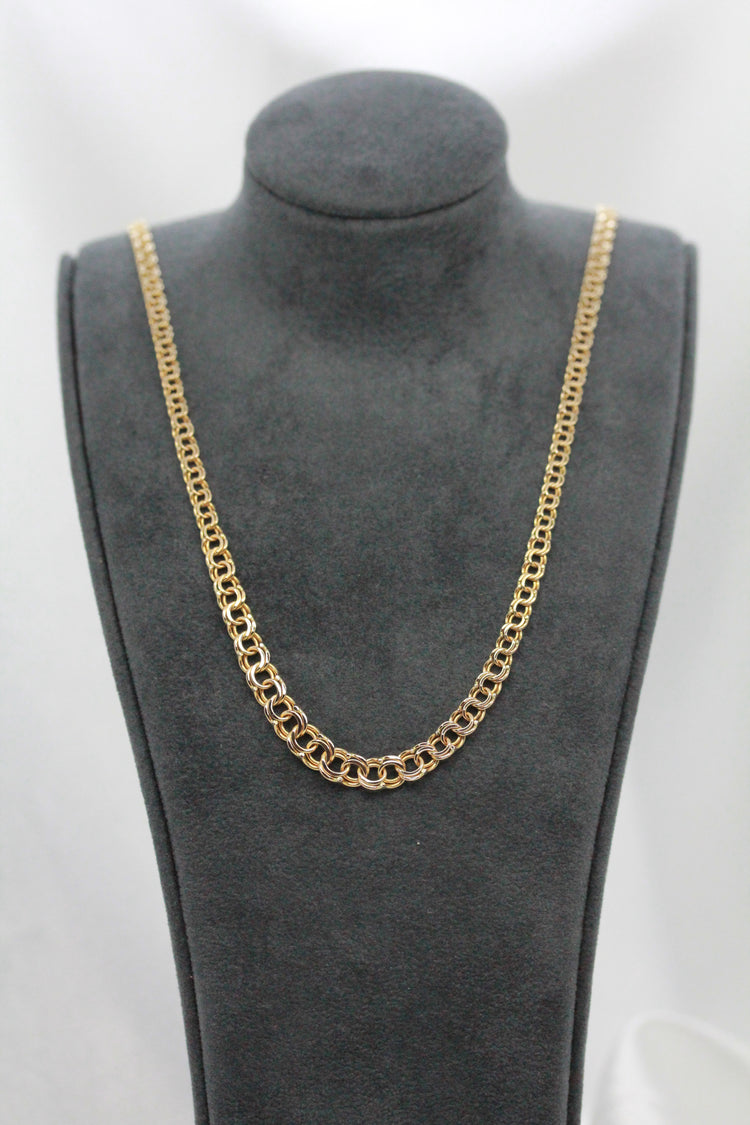 18K Bismarcklänk Guldhalsband – 8.5g, 45 cm