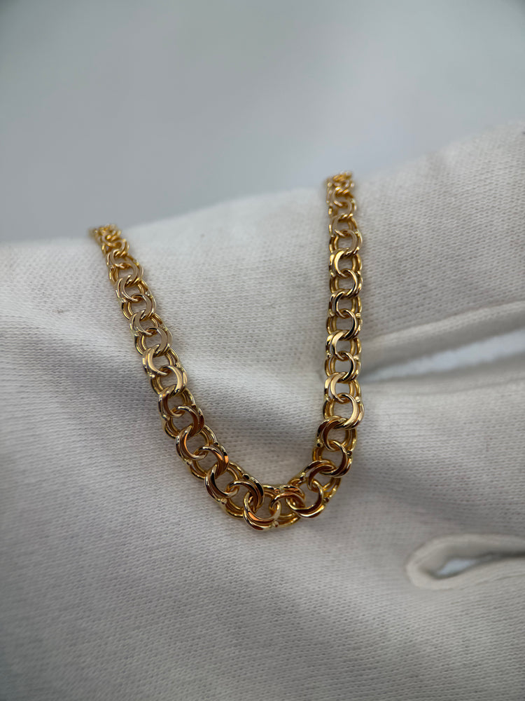 18K Bismarcklänk Guldhalsband – 8.5g, 45 cm