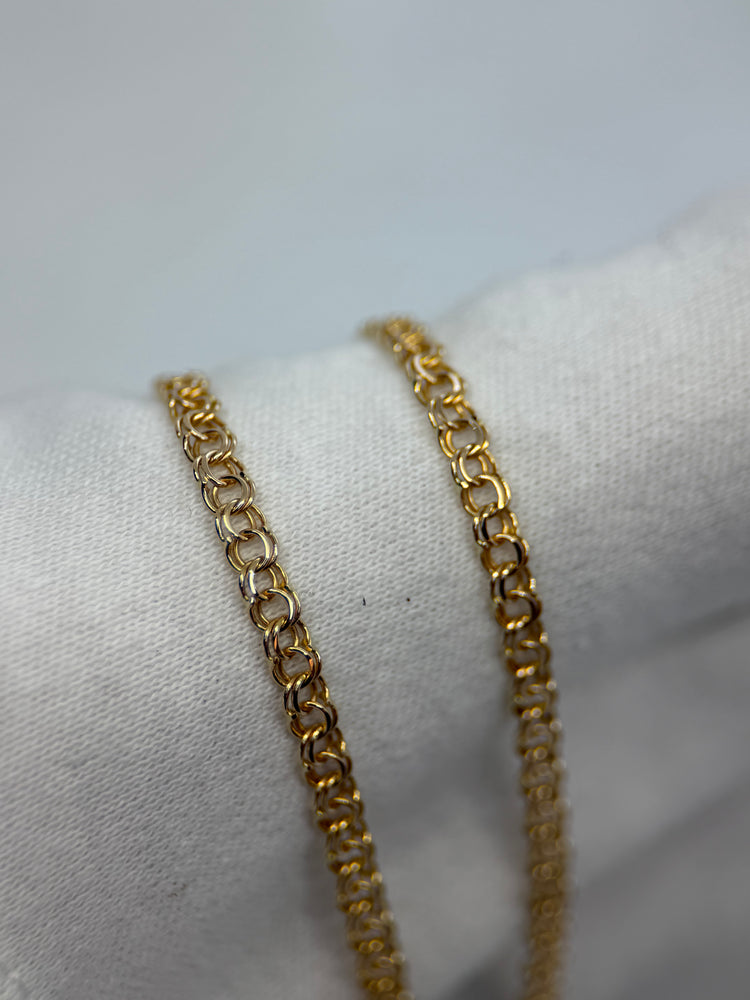18K Bismarcklänk Guldhalsband – 8.5g, 45 cm
