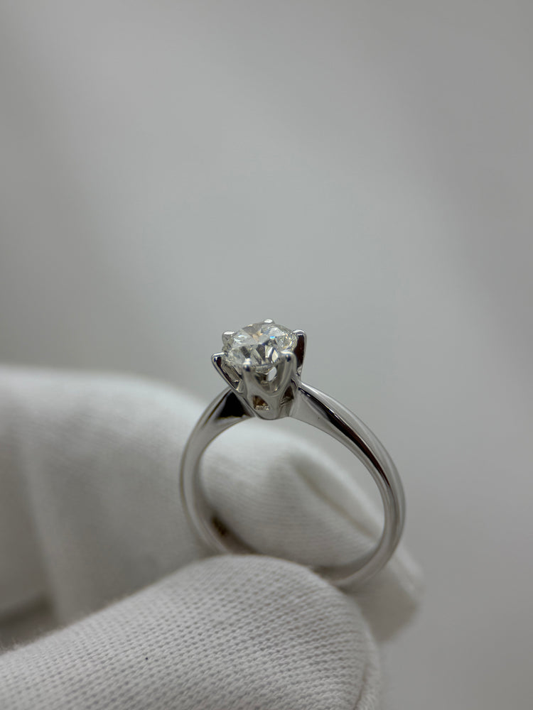 18K Solitär diamantring – 0.90 ct, Storlek 49