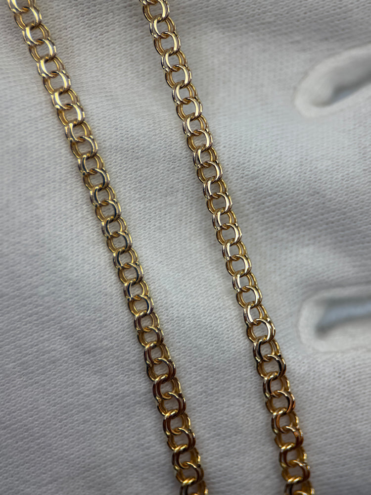 18K Bismarcklänk Guldhalsband – 8.5g, 45 cm