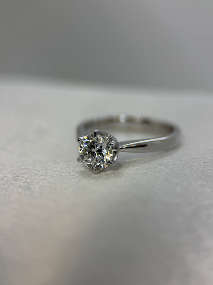 18K Solitär diamantring – 0.90 ct, Storlek 49