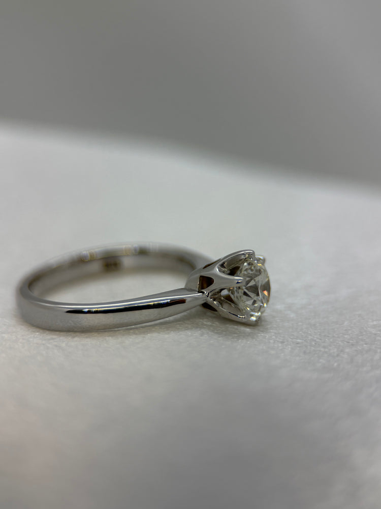 18K Solitär diamantring – 0.90 ct, Storlek 49