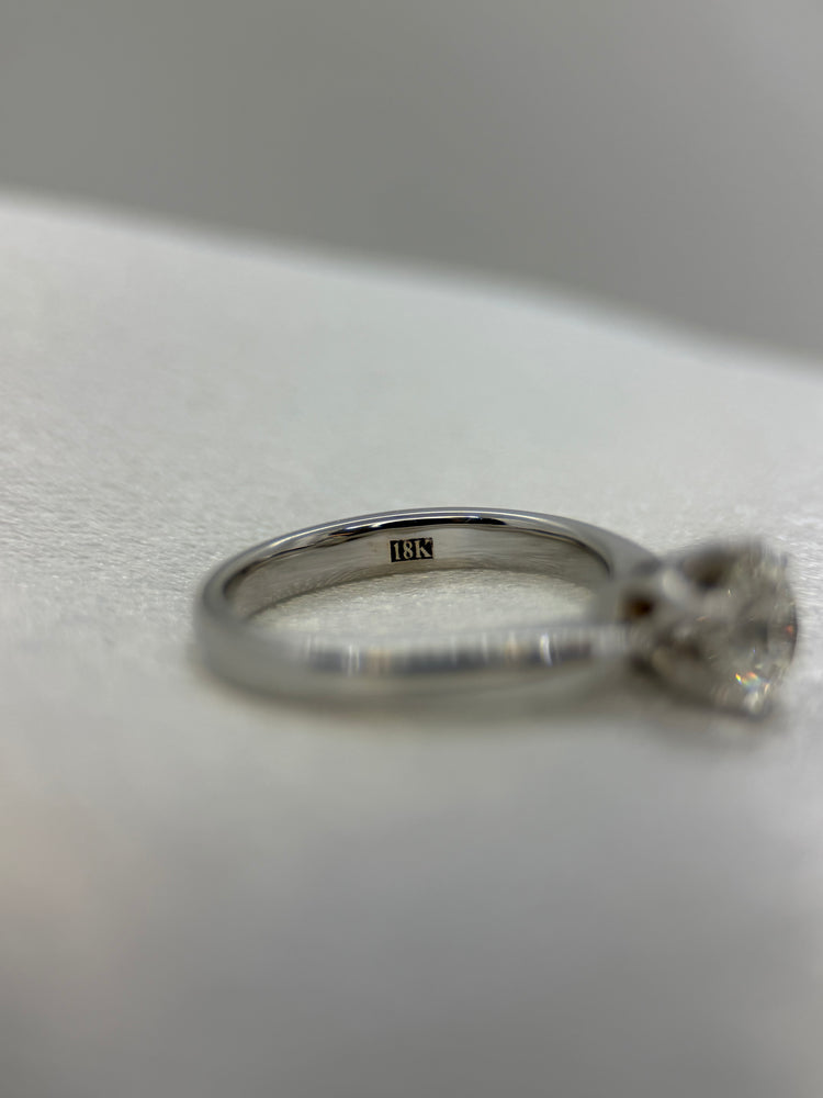 18K Solitär diamantring – 0.90 ct, Storlek 49