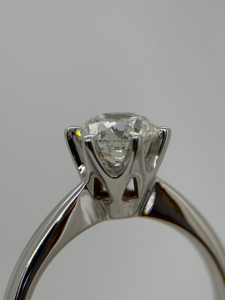 18K Solitär diamantring – 0.90 ct, Storlek 49