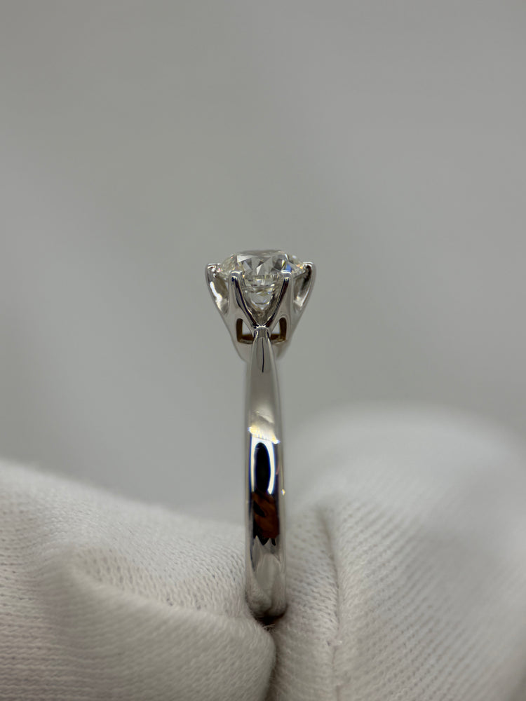 18K Solitär diamantring – 0.90 ct, Storlek 49