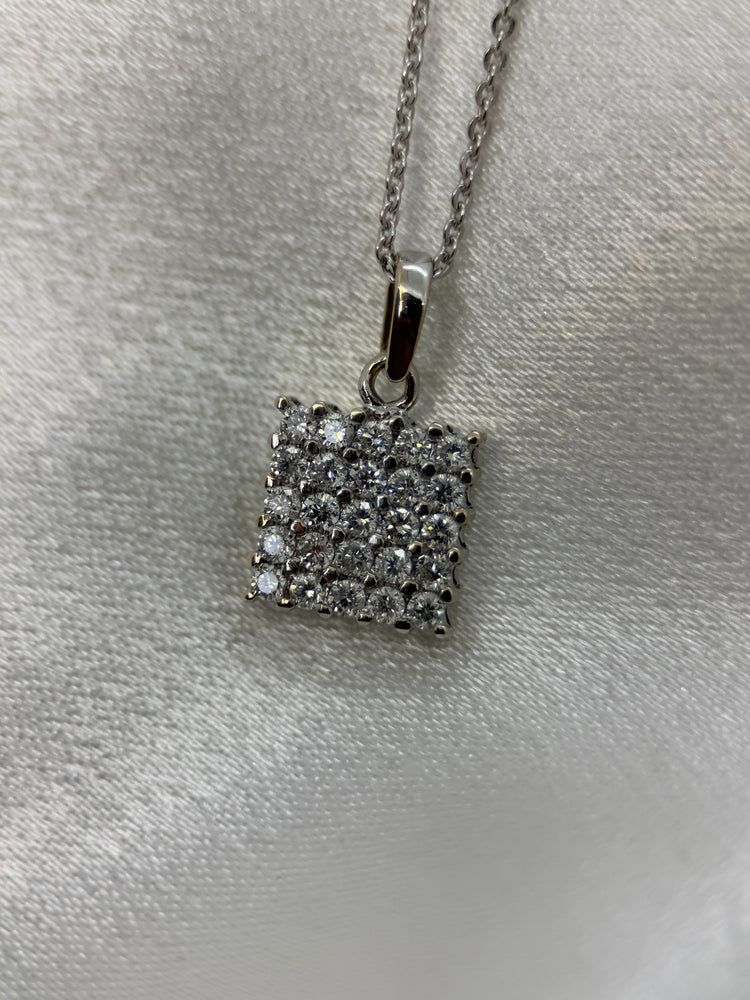 18K Diamantset – Hänge med halskedja & örhängen, 0.86 ct