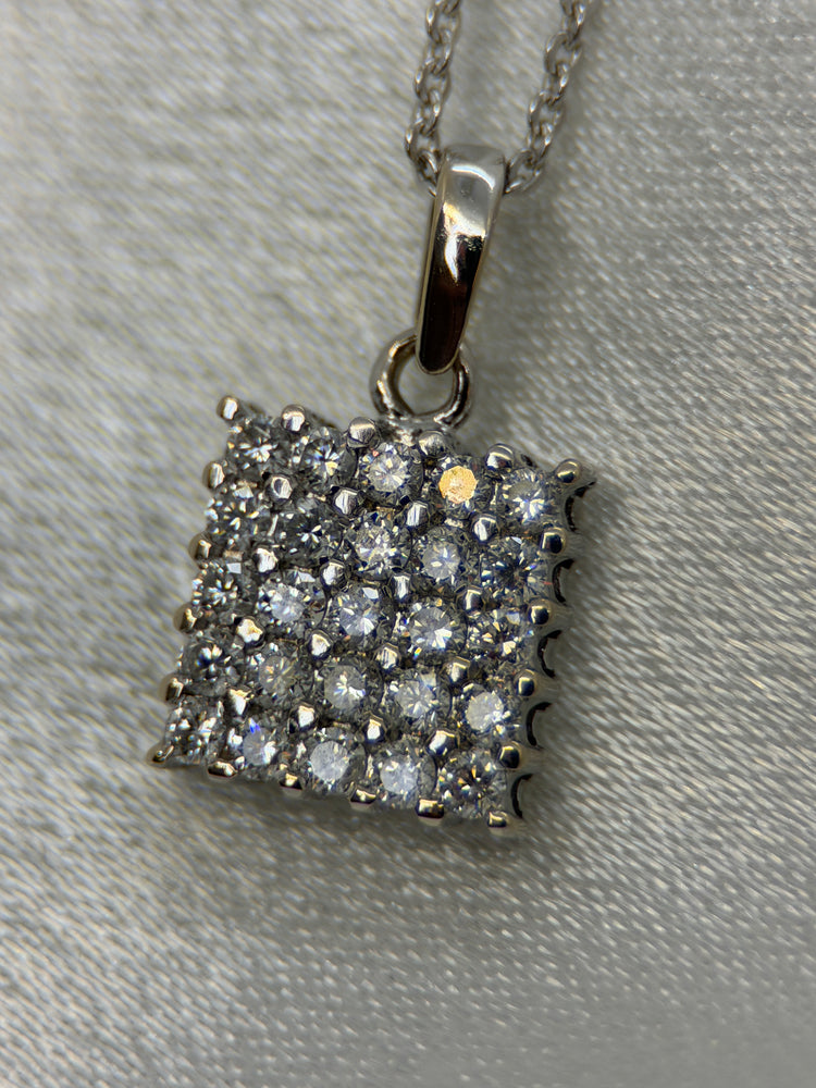 18K Diamantset – Hänge med halskedja & örhängen, 0.86 ct
