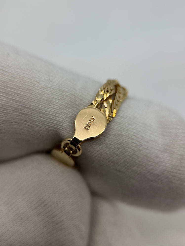 18K Flätad pansarlänk Guldhalsband – 16.8g, 43.5 cm