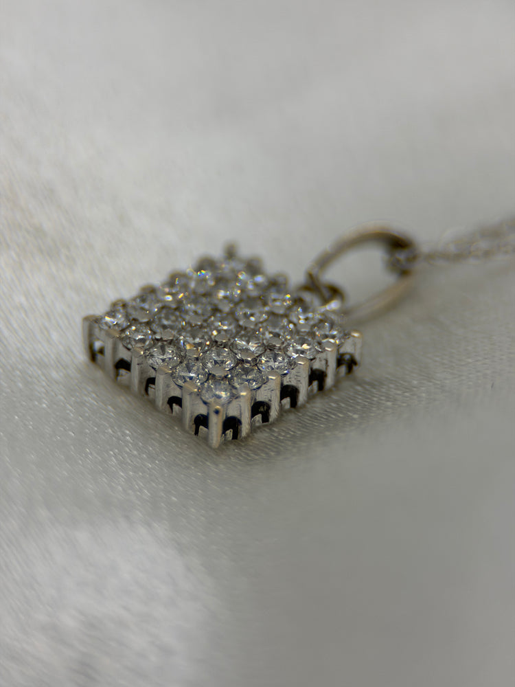 18K Diamantset – Hänge med halskedja & örhängen, 0.86 ct