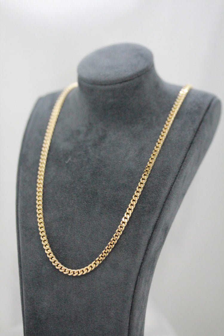 18K Pansarlänk halsband – 22.4g, 50 cm