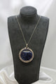 18K Sodalit & Diamant Halsband med Hänge – Sen 1800-tal/Tidigt 1900-tal