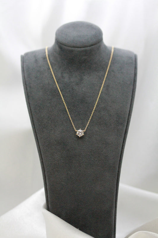 18K Gold Necklace with Diamond Pendant – 0.58 ct, 42.5–45.5 cm