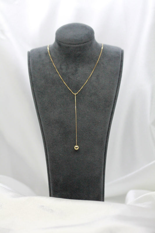 18K Rose Gold Necklace with Ball Pendant – Venezia Chain, 1.5g, 41.5 cm