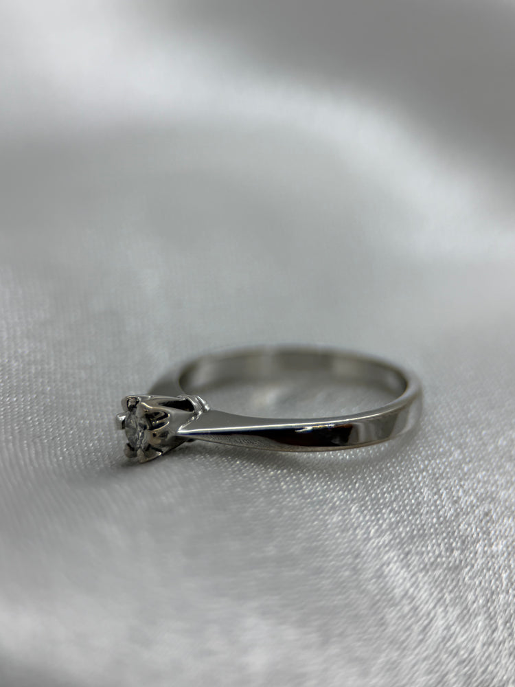 18K Solitärring med diamant – 0.08 ct, Storlek 48.5