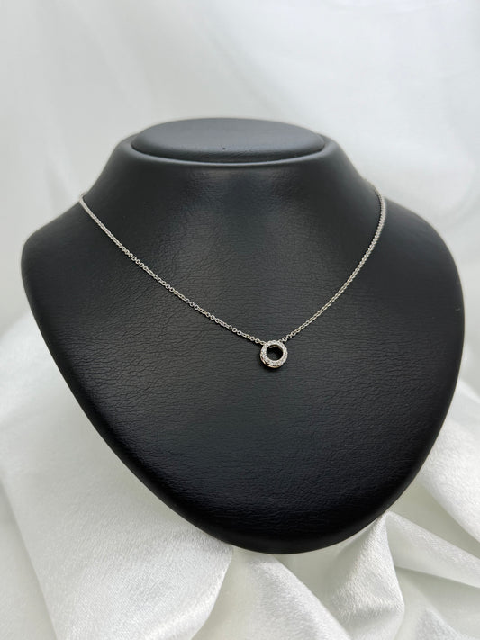 18K Diamond Loop Pendant Necklace – 0.15 ct, 42–45 cm
