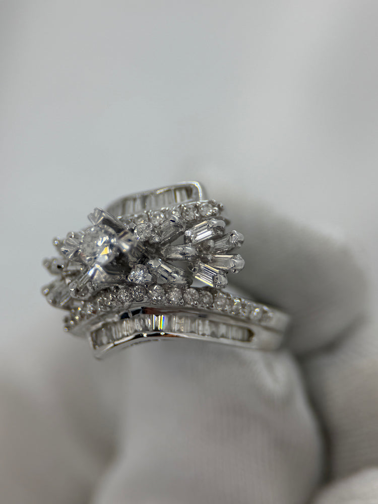18K Diamantring crossover – 8.3g, Storlek 56