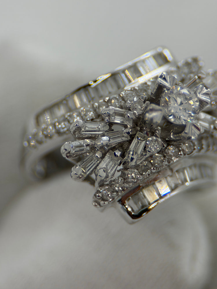 18K Diamantring crossover – 8.3g, Storlek 56