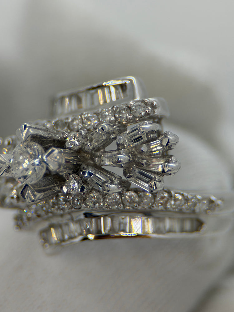 18K Diamantring crossover – 8.3g, Storlek 56