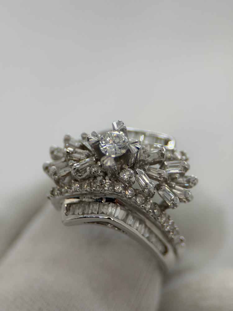 18K Diamantring crossover – 8.3g, Storlek 56