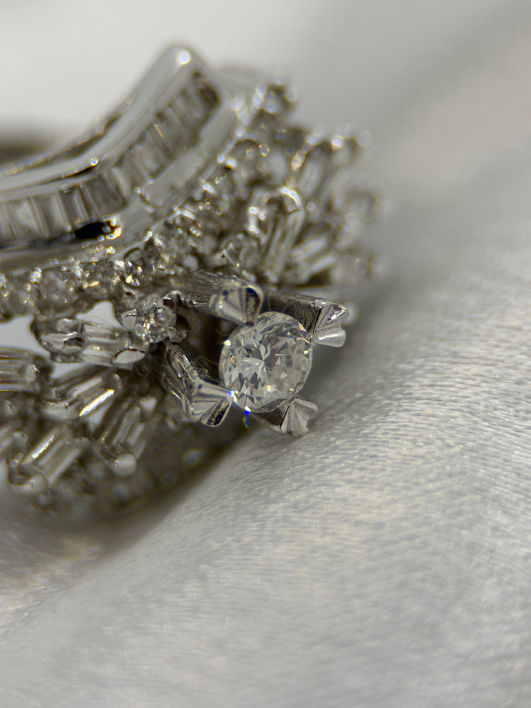 18K Diamantring crossover – 8.3g, Storlek 56